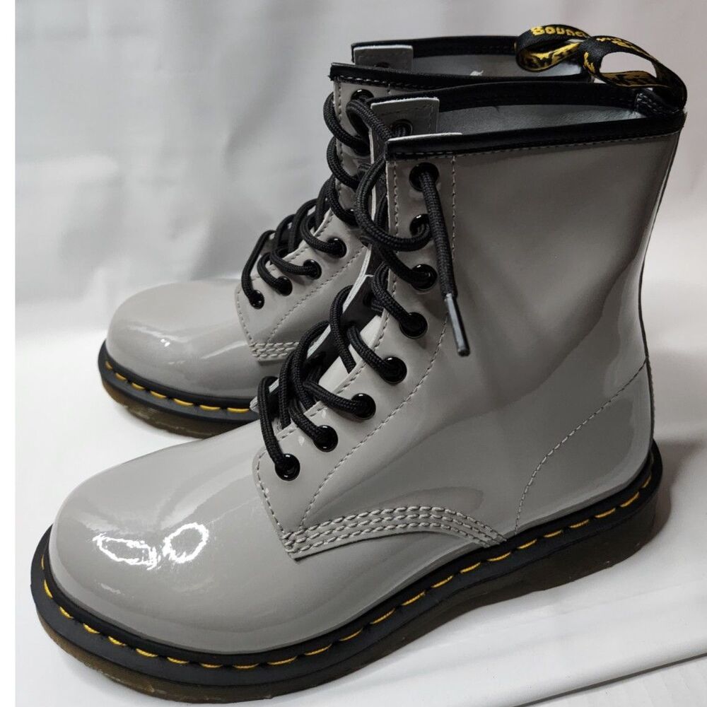 Dr. Martens 1460 Patent Leather Boots Women’s 9 Zinc Grey
